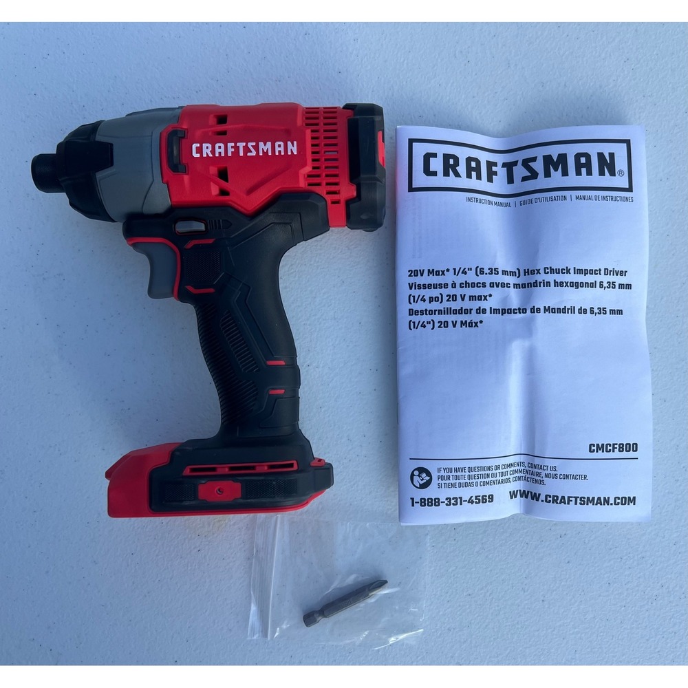 Craftsman CMCF800 20V Max 1/4 in Hex‎ Chuck Impact Driver Cordless Tool Only